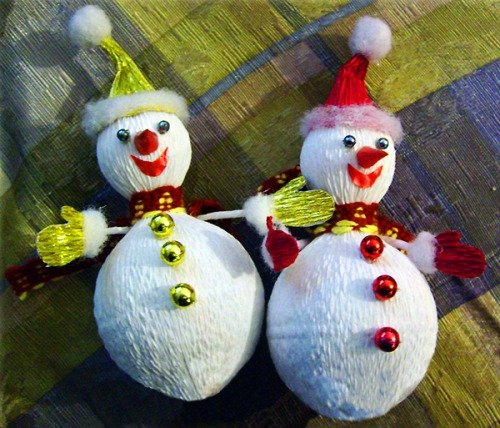 новогодние снеговики своими руками